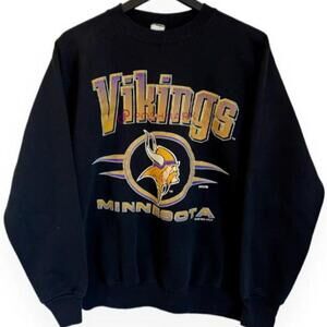 Minnesota Vikings Logo Graphic Black Color Sweatshirt Elbertfranklin5
